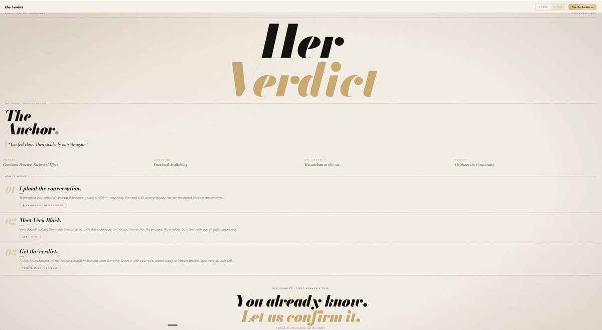 HerVerdict — δείγμα ιστοσελίδας